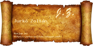 Jurkó Zoltán névjegykártya